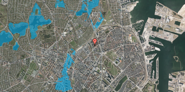 Oversvømmelsesrisiko fra vandløb på Studsgaardsgade 21, 4. th, 2100 København Ø