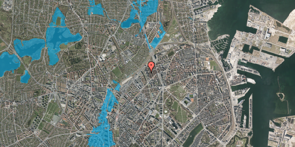 Oversvømmelsesrisiko fra vandløb på Studsgaardsgade 25, 1. 2, 2100 København Ø