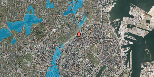 Oversvømmelsesrisiko fra vandløb på Studsgaardsgade 29, 3. th, 2100 København Ø