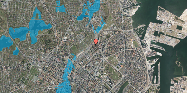 Oversvømmelsesrisiko fra vandløb på Studsgaardsgade 70, 2. , 2100 København Ø