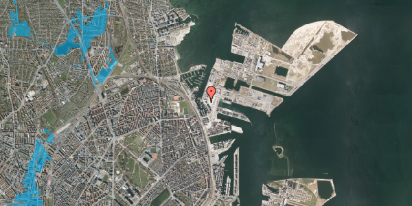 Oversvømmelsesrisiko fra vandløb på Sundkrogsgade 13, 2100 København Ø