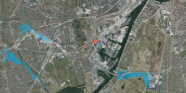 Oversvømmelsesrisiko fra vandløb på Sydhavnsgade 4, 4. tv, 2450 København SV