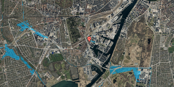Oversvømmelsesrisiko fra vandløb på Sydhavnsgade 8, 1. th, 2450 København SV