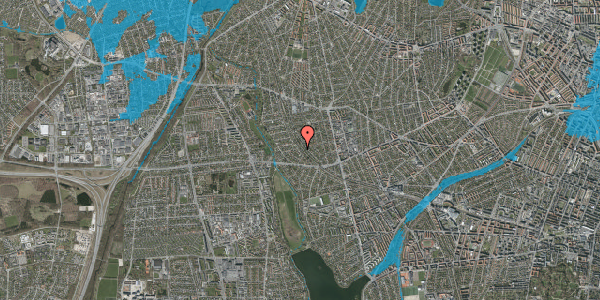 Oversvømmelsesrisiko fra vandløb på Søndervigvej 34, 2720 Vanløse
