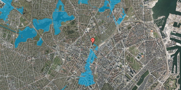Oversvømmelsesrisiko fra vandløb på Tagensvej 165, st. mf, 2400 København NV