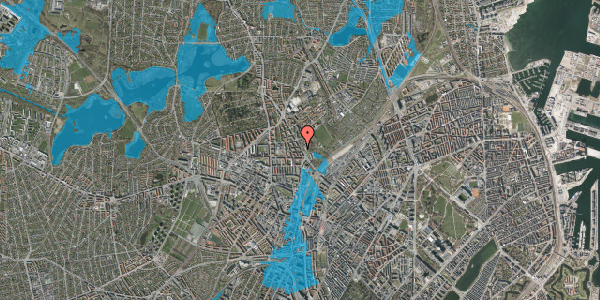 Oversvømmelsesrisiko fra vandløb på Tagensvej 171, 3. th, 2400 København NV