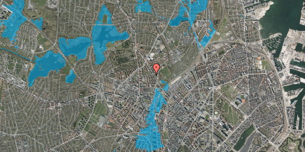 Oversvømmelsesrisiko fra vandløb på Tagensvej 183, st. tv, 2400 København NV