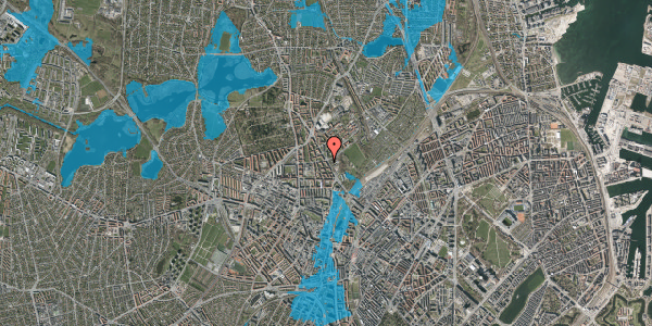 Oversvømmelsesrisiko fra vandløb på Tagensvej 185, 1. tv, 2400 København NV