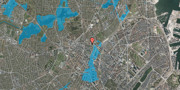 Oversvømmelsesrisiko fra vandløb på Teglbrændervej 11, st. th, 2400 København NV