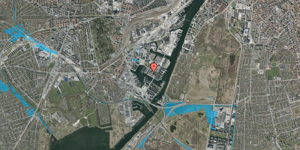 Oversvømmelsesrisiko fra vandløb på Teglholm Tværvej 11, 3. tv, 2450 København SV
