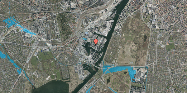 Oversvømmelsesrisiko fra vandløb på Teglholm Tværvej 21, 2. th, 2450 København SV