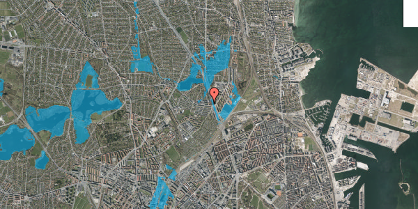 Oversvømmelsesrisiko fra vandløb på Teglstrupvej 2B, 2. th, 2100 København Ø
