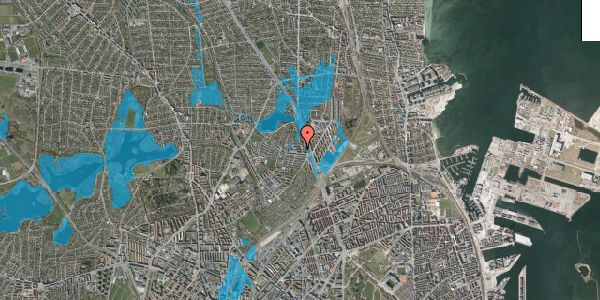Oversvømmelsesrisiko fra vandløb på Teglstrupvej 3, 3. th, 2100 København Ø