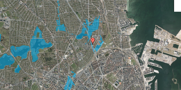 Oversvømmelsesrisiko fra vandløb på Teglstrupvej 4A, 2. tv, 2100 København Ø