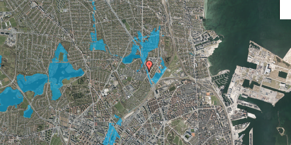 Oversvømmelsesrisiko fra vandløb på Teglstrupvej 4B, st. tv, 2100 København Ø