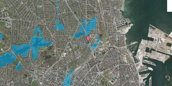 Oversvømmelsesrisiko fra vandløb på Teglstrupvej 7, st. th, 2100 København Ø