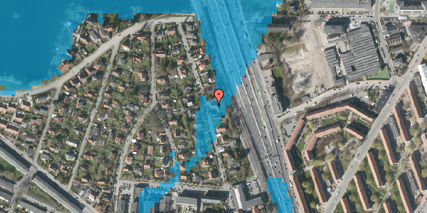 Oversvømmelsesrisiko fra vandløb på Teglstrupvej 30, 2100 København Ø