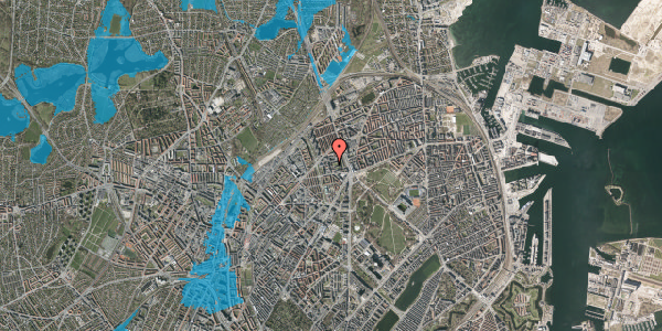 Oversvømmelsesrisiko fra vandløb på Teglværksgade 26, 1. tv, 2100 København Ø