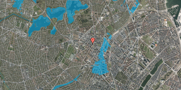 Oversvømmelsesrisiko fra vandløb på Theklavej 11, 3. th, 2400 København NV