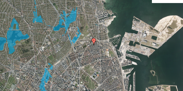 Oversvømmelsesrisiko fra vandløb på Thomas Laubs Gade 24, 2. tv, 2100 København Ø