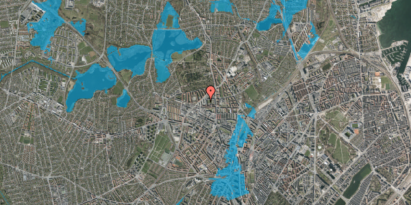 Oversvømmelsesrisiko fra vandløb på Tingskrivervej 11, 2. th, 2400 København NV