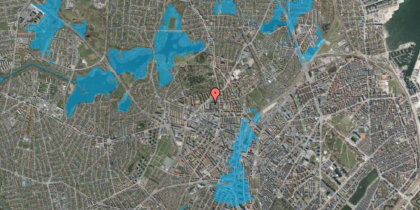 Oversvømmelsesrisiko fra vandløb på Tingskrivervej 18, 2. tv, 2400 København NV