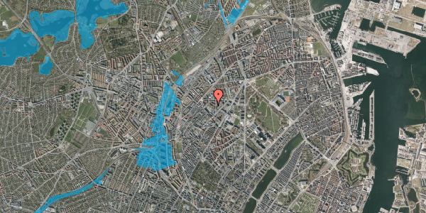 Oversvømmelsesrisiko fra vandløb på Titangade 3G, 2. tv, 2200 København N