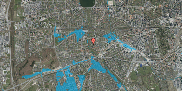 Oversvømmelsesrisiko fra vandløb på Tjørnelunds Allé 28, 2500 Valby