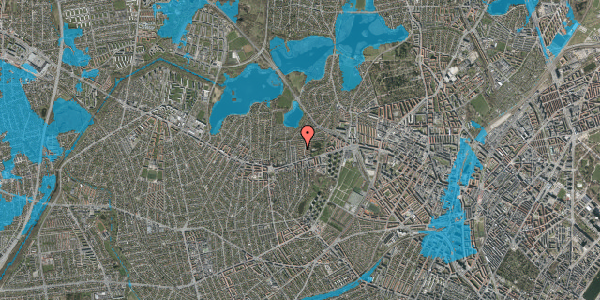 Oversvømmelsesrisiko fra vandløb på Tjørnevangen 25, 2700 Brønshøj