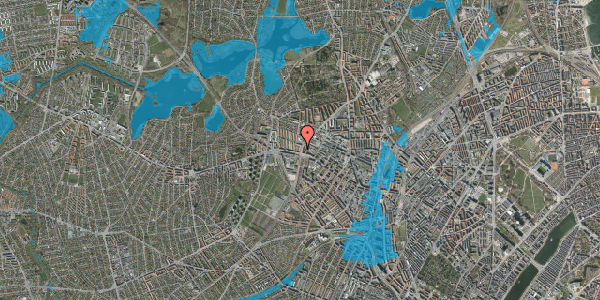 Oversvømmelsesrisiko fra vandløb på Tomsgårdsvej 5, 2. tv, 2400 København NV
