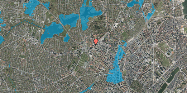 Oversvømmelsesrisiko fra vandløb på Tomsgårdsvej 13A, st. tv, 2400 København NV