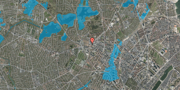 Oversvømmelsesrisiko fra vandløb på Tomsgårdsvej 13B, 3. tv, 2400 København NV