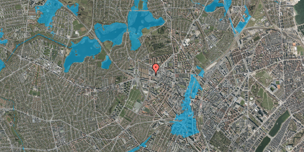 Oversvømmelsesrisiko fra vandløb på Tomsgårdsvej 20, 1. tv, 2400 København NV