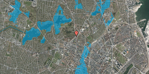 Oversvømmelsesrisiko fra vandløb på Tomsgårdsvej 85, st. tv, 2400 København NV