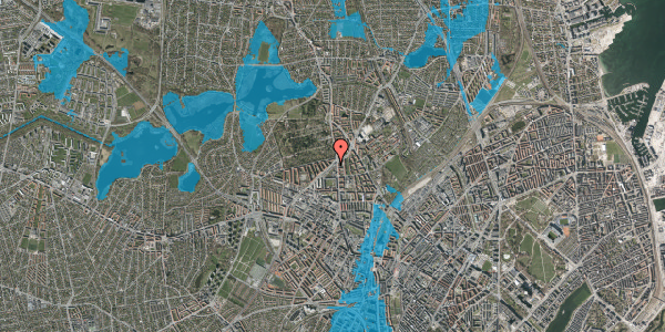Oversvømmelsesrisiko fra vandløb på Tomsgårdsvej 102, st. tv, 2400 København NV