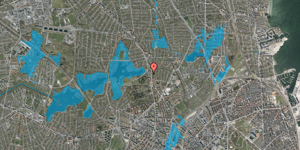 Oversvømmelsesrisiko fra vandløb på Tonemestervej 14, 2. th, 2400 København NV