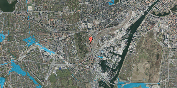 Oversvømmelsesrisiko fra vandløb på Tranehavegård 3, 2. th, 2450 København SV
