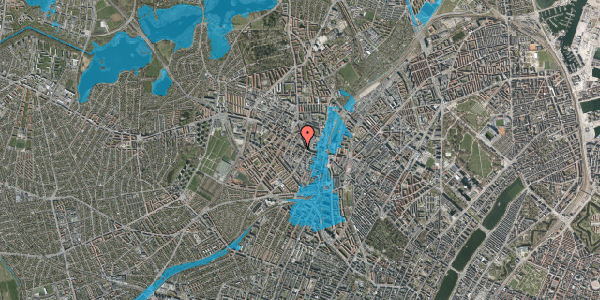Oversvømmelsesrisiko fra vandløb på Tranevej 1A, st. tv, 2400 København NV