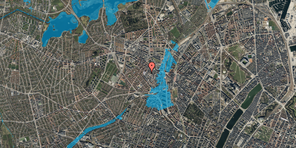 Oversvømmelsesrisiko fra vandløb på Tranevej 12, 3. tv, 2400 København NV