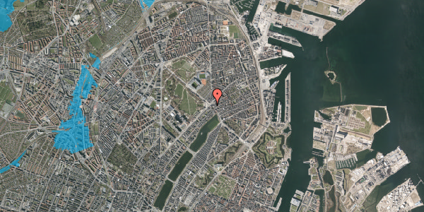 Oversvømmelsesrisiko fra vandløb på Trianglen 5, st. , 2100 København Ø