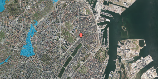 Oversvømmelsesrisiko fra vandløb på Trianglen 7, st. 2, 2100 København Ø
