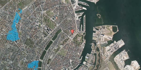 Oversvømmelsesrisiko fra vandløb på Trondhjemsgade 3, 2. th, 2100 København Ø
