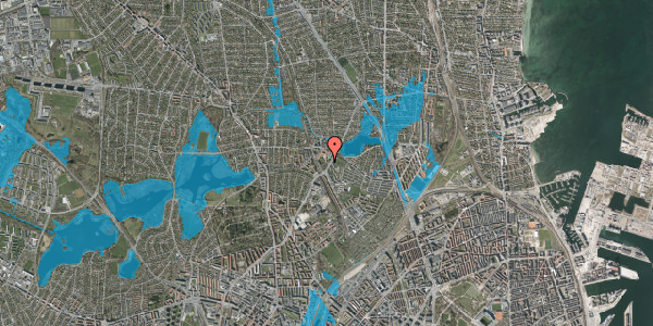 Oversvømmelsesrisiko fra vandløb på Tuborgvej 166, 1. 205, 2400 København NV