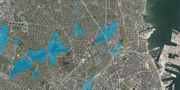 Oversvømmelsesrisiko fra vandløb på Tuborgvej 166, 1. 206, 2400 København NV