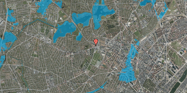 Oversvømmelsesrisiko fra vandløb på Tværvangen 5, st. tv, 2700 Brønshøj