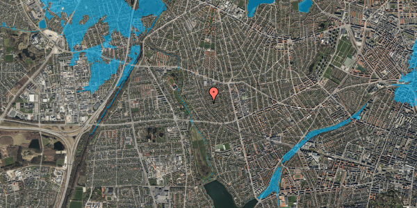 Oversvømmelsesrisiko fra vandløb på Tybjergvej 49, 2720 Vanløse
