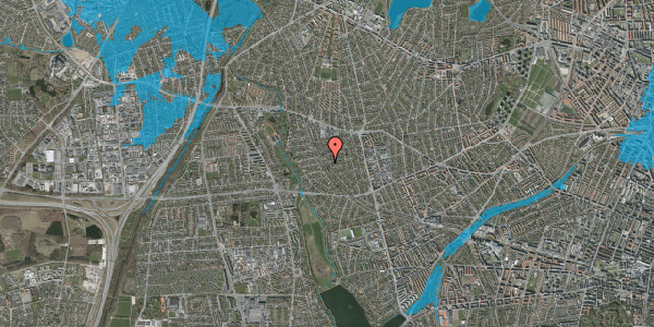 Oversvømmelsesrisiko fra vandløb på Tybjergvej 53, 2720 Vanløse