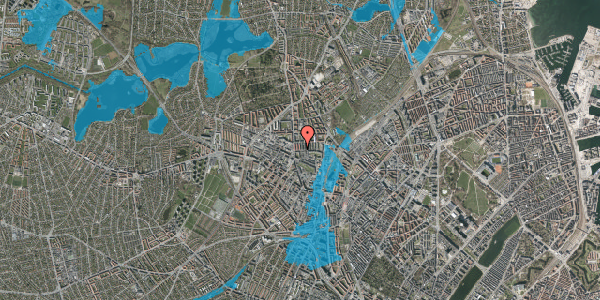 Oversvømmelsesrisiko fra vandløb på Tøjmestervej 2, 3. th, 2400 København NV