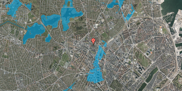 Oversvømmelsesrisiko fra vandløb på Tøjmestervej 14, 3. tv, 2400 København NV