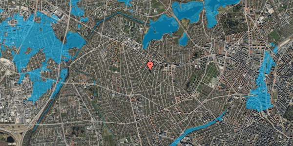 Oversvømmelsesrisiko fra vandløb på Tølløsevej 59, 2700 Brønshøj